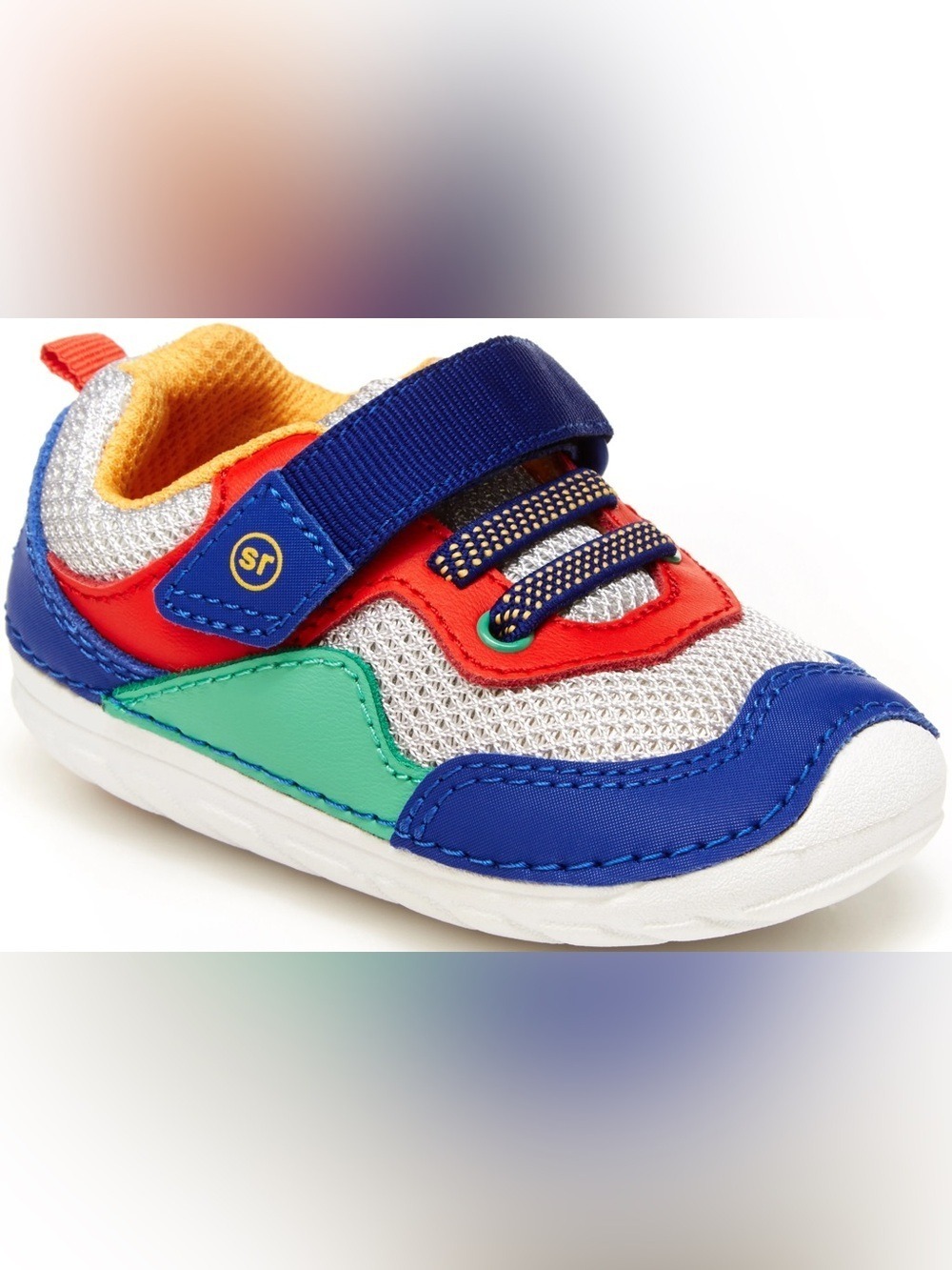Stride Rite Multicolor (Blue, Red, Green, Silver) Mesh Hook-and-Loop Sneaker